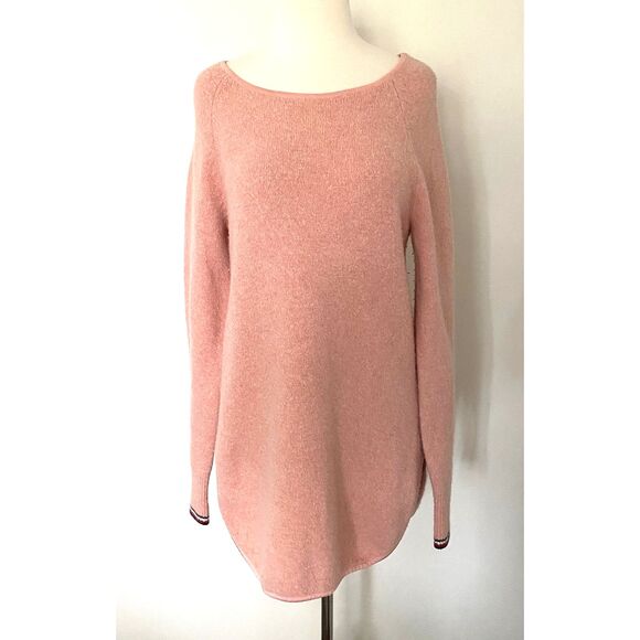Tommy Hilfiger Pink Cozy Knit Tunic Sweater Long Sleeve Relaxed Fit Sz M - Picture 1 of 10